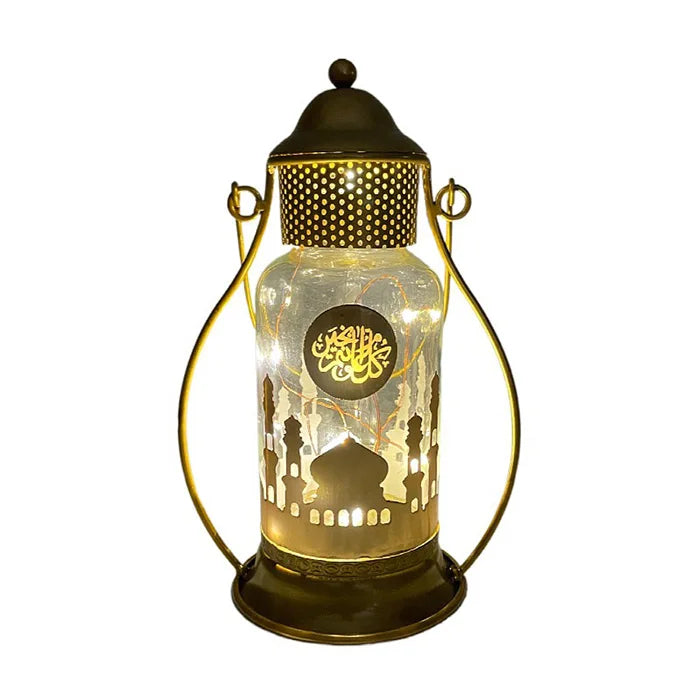 Dropshipping Ramadan Lantern Eid Mubarak Element Iron Horse LED Light Eid Ramadan Islamic Indoor Home Party Decor Festival