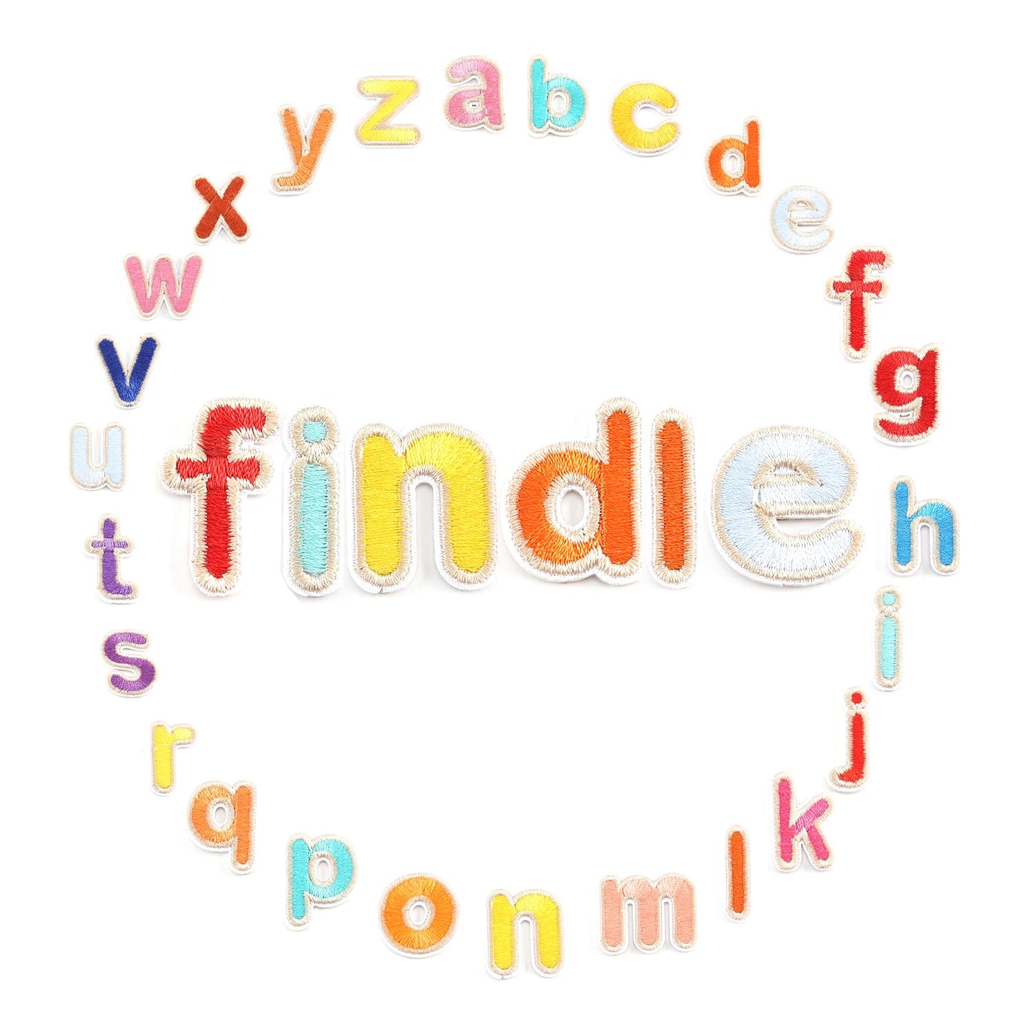 Exquisite Colorful Embroidered Iron on 26 Small Lowercase Letters Patches for Clothing and Bags