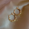 Popular S925 Silver Needle Retro Circle Golden Jewellery Earing Simple Metal Small Hoop Earring for Female