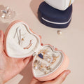 Good Selling Jewelry Travel Case Pink Pu Leather Multi Function Heart Shaped Jewelry Box for Girls