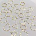 14K Gold Plated Hollow Mold Pendants Assorted Geometric Pressed Flower Frame Handmade DIY Crafts for Resin Earring Necklace