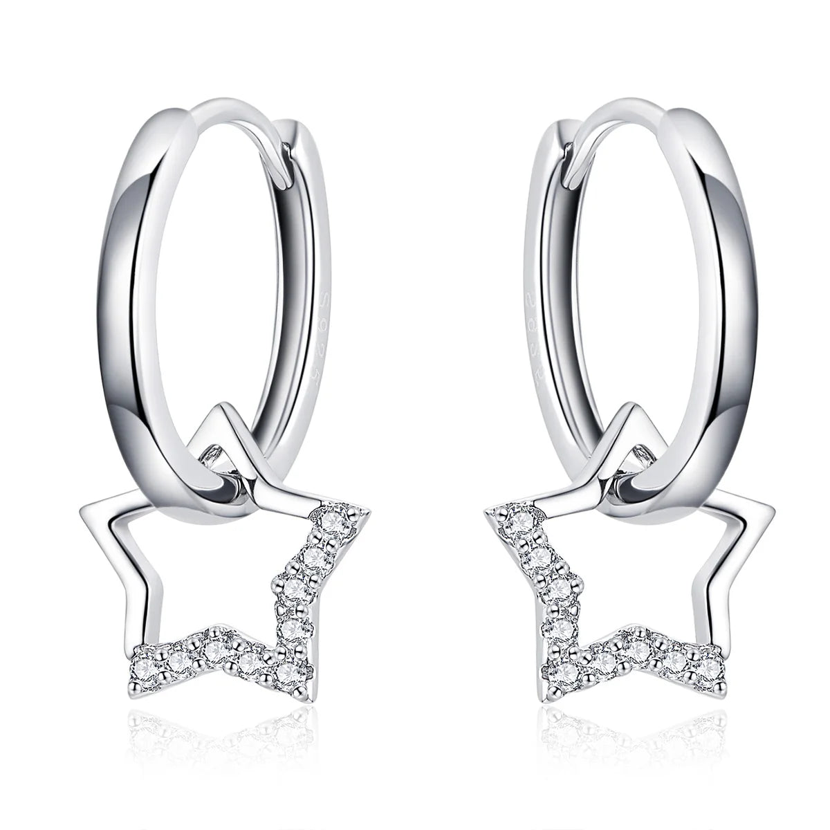 S925 Sterling silver twinkle stars zircon fashion earrings