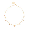 HOVANCI Ins Fashion Stainless Steel Women's Senior Sense Pink Color Multi Charm Geometry Zircon Collarbone Chain