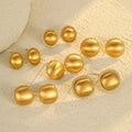 18K Stainless Steel Minimalist Luxury Brushed PVD Gold Plated Frosted Oval Matte Stud Earrings Fashionable Stud Earrings