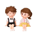 Girl + Boy Set Lover Couple 3D Dollhouse Figure for Girl Boy Gift Box Miniature Pvc Craft Ornament Figurines Car Desktop Decor