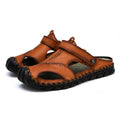 Men's Sandals Beach Sandals for Men Breathable Casual Hollow Leather Sandals Men's Shoes