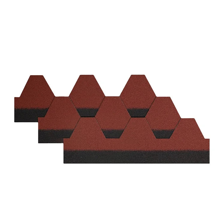 Ready to Ship Low Price Modern Waterproof Flat Mosaic Hexagonal Red Asphalt Roofing Tile Lightweight Shingles Sheet