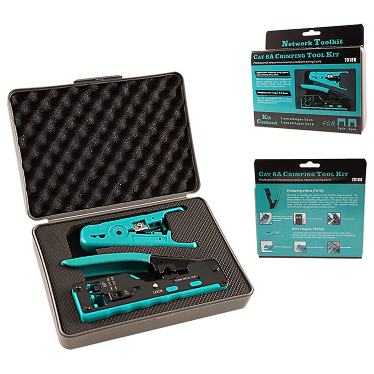 Automatic Electric Steel RJ45 Type Cable Stripper Cutter Telecom Pliers Wire Stripping Crimping Connector Accessories