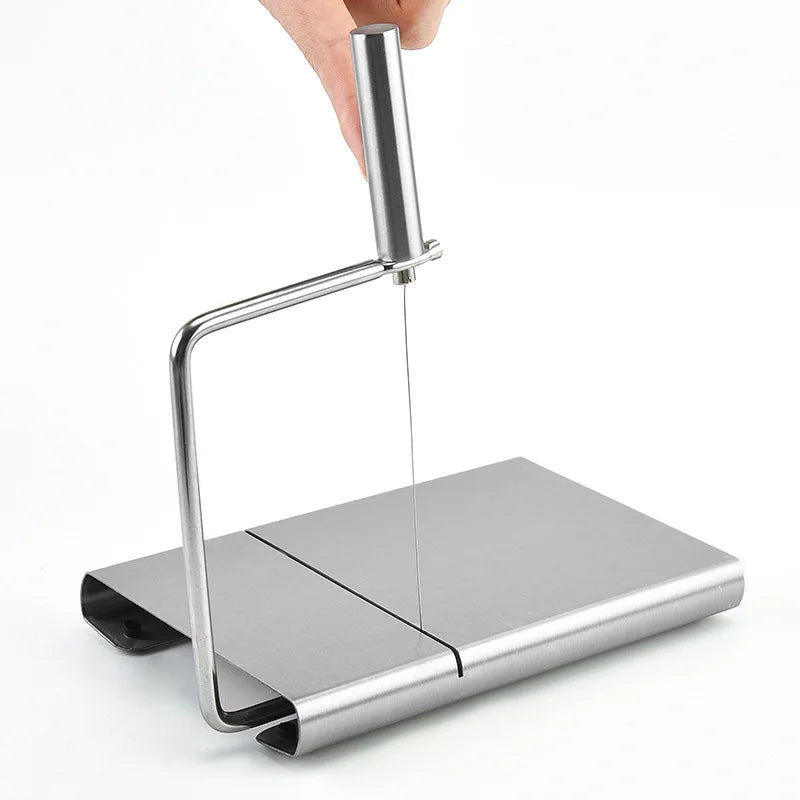 Adjustable Stainless Steel Cheese Slicer Precise Scale Metal Cheese Cutter Board for Block Cheese
