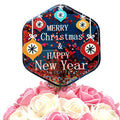 Hot Sale Happy New Year Merry Christmas Cake Decoration 3D Acrylic Happy New Year  Merry Christmas Cake Topper