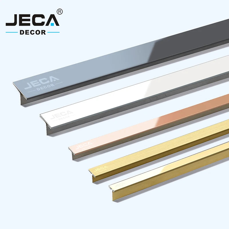 Foshan Factory JECA 304 Stainless Steel Tile Trim Metal Tile Trim for Wall Furniture Door Decoration T Shape Tile Profiles