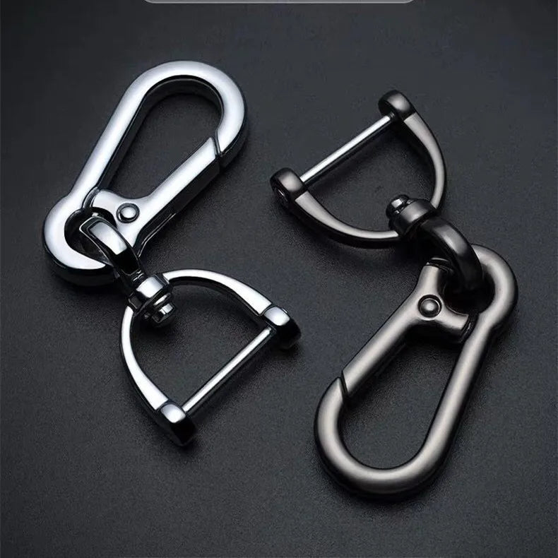 AA00153 Hight Quality Zinc Alloy Car Key Ring Anti-lost Metal Carabiner D-type 8-shaped Buckle Pendant Keychains Holder