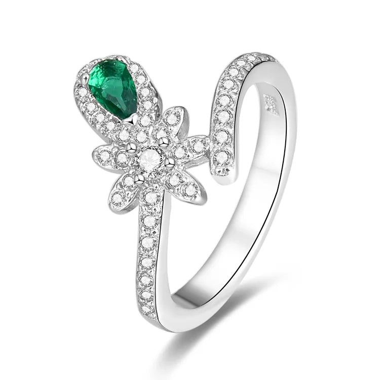 Custom 5A CZ Cubic Zirconia Emerald Stone Green Engagement Ring Diamond 925 Sterling Silver Jewelry Gold Wedding Rings for Wom