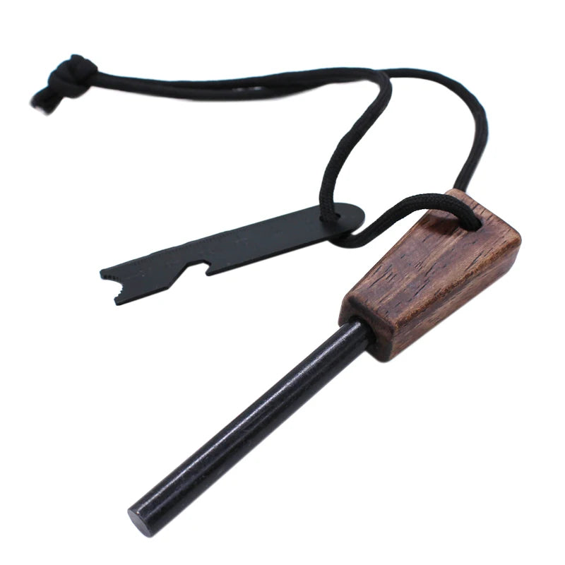 5/16 Inch Outdoor Paracord Magnesium Flint Steel Fire Starter Kit for Camping Gear
