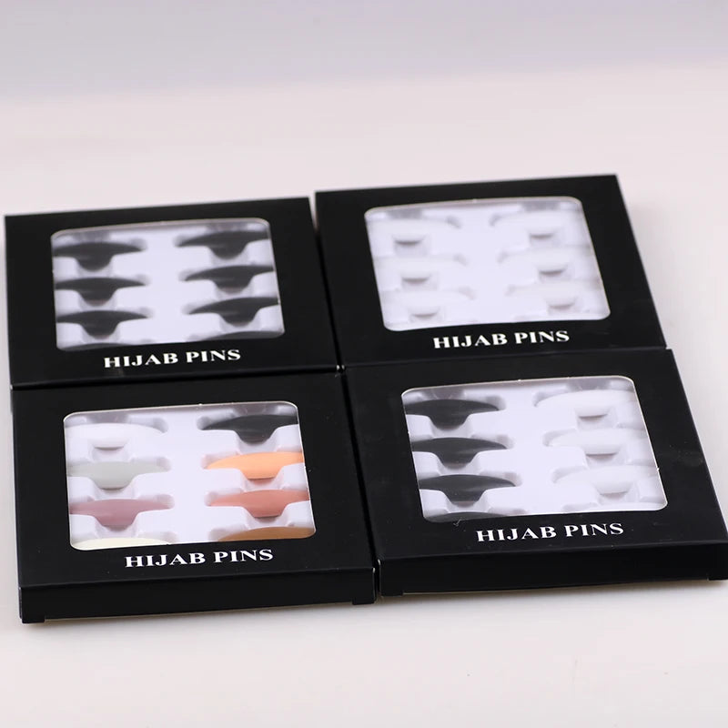 New 8pcs Mixed Colors Buckle Scarf Brooches Clips Set Oval Transparent Hijab Clip Pin for Wedding Engagement Children's