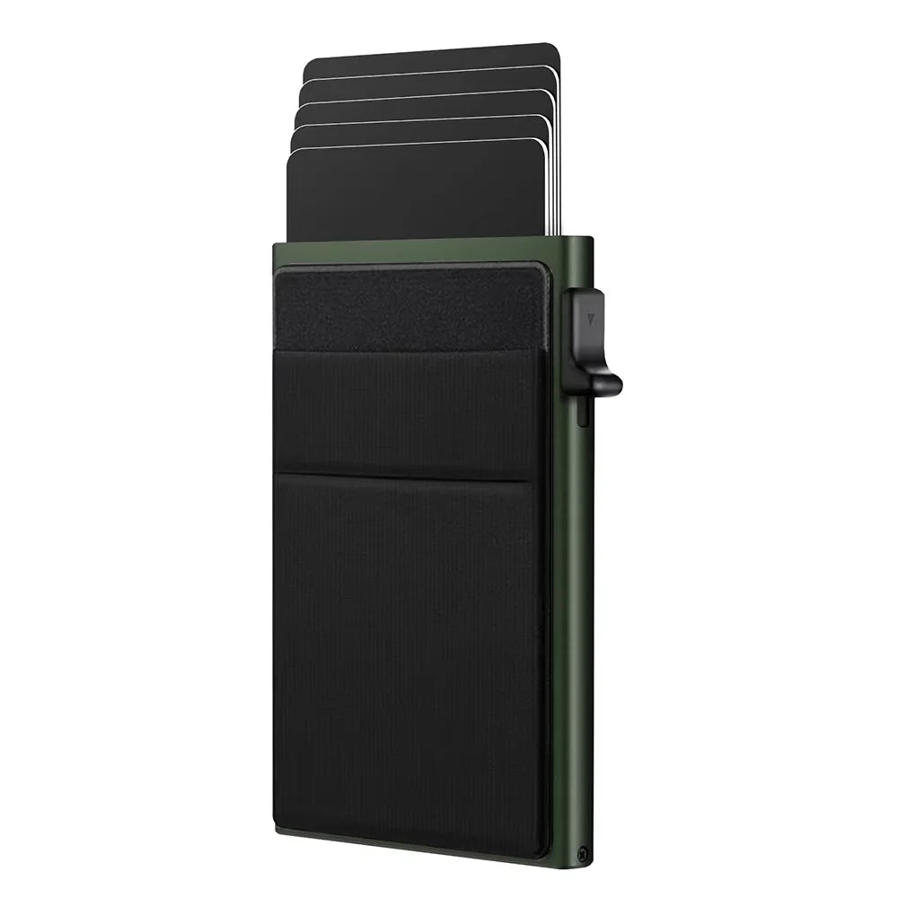 Fashions and Handiness Leather Automatic Pop up Slim Aluminum Rfid Blocking Credit Card Holder Hot Selling Birthday Gift