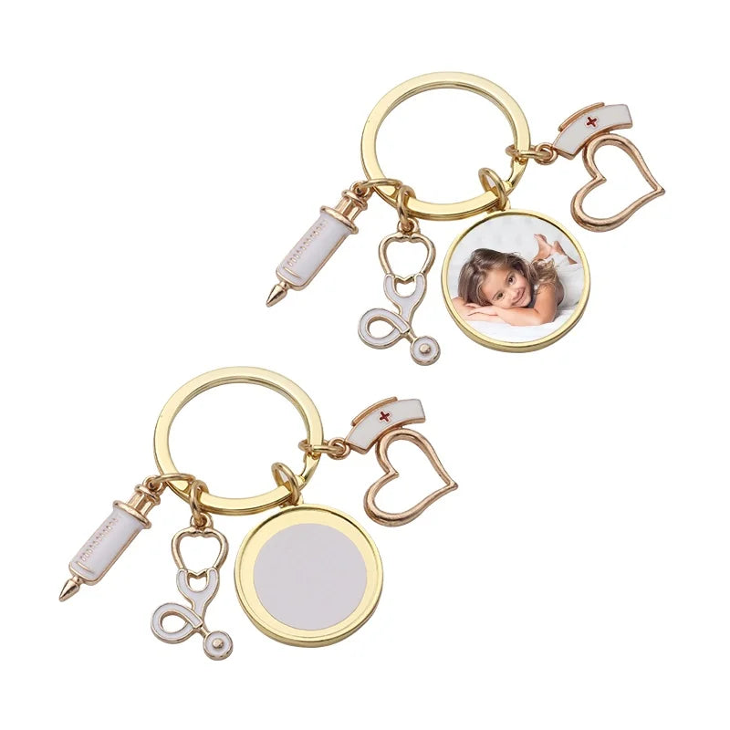 Hot Sale Best Quality Nurses Prayer Lord Sublimation Blank Metal Keychain for Doctor and Nurse