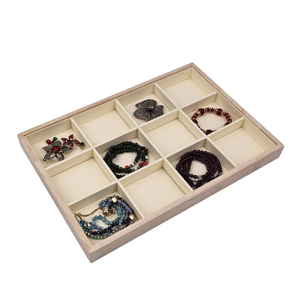 Wooden Jewellery Display Stands Accessories Storage Tray Luxury Wood Jeweller Display Tray