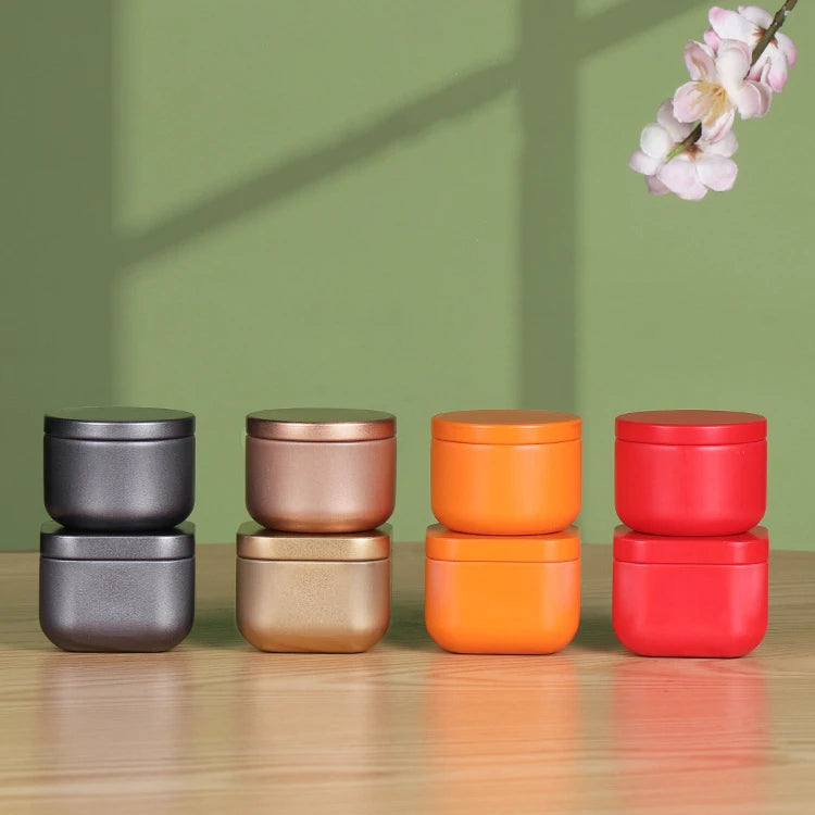 10g - 25g Tea-leaf Packaging Small Round Tin Container Tea Metal Can Square 55x55x45mm