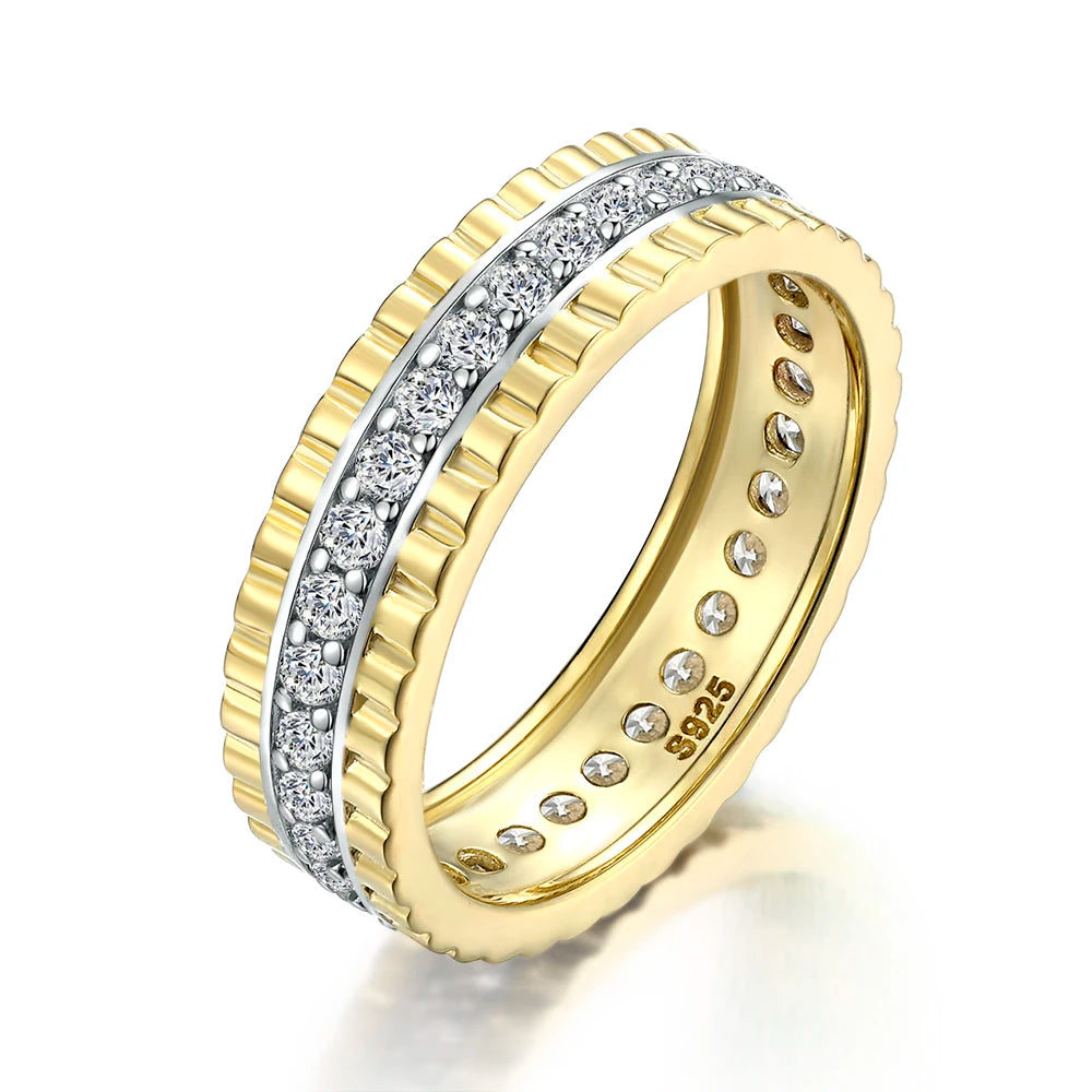 Fashion Jewelry 925 Sterling Silver Rings 18K Gold Plated Silver 925 Rings Girls Women Jewelry