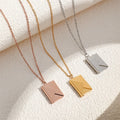Creative Clavicle Chain Stainless Steel Necklace Love Letter Envelope  Pendant Fine Jewelry Necklaces for Valentine's Day Gift