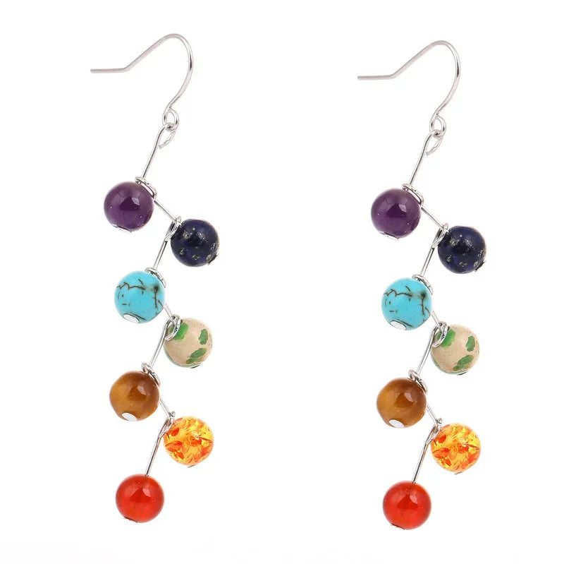 2025 Crystal wholesale precious stone drop stud earrings woman raw stone earrings