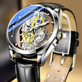 2022 New TIGERAO Watch for Men Full Skeleton Design Quartz Clock Waterproof Leather Steel Case Wristwatches Man Montre Homme