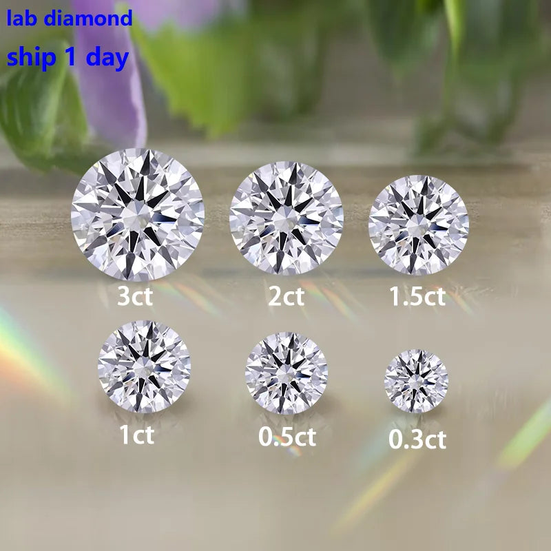 IGI  Certificate DE Color 0.3ct 0.5ct 1ct  2ct 3ct Wholesale Lab Created Diamant HPHT CVD Lab Grown Diamond