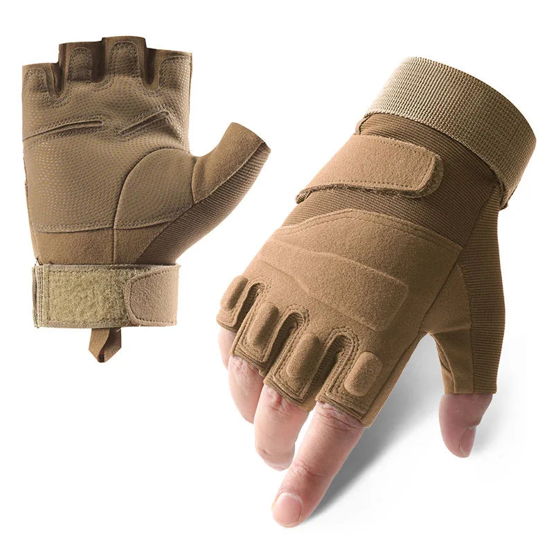 Man Tactical Half Finger Training Protection Camouflage Gloves Sport Bike Cycling Fitness Shockproof Gym Gloves
