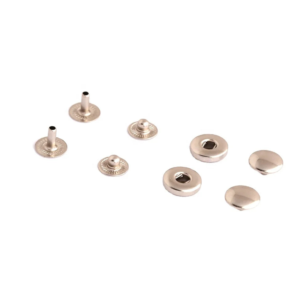 Customized 4 Hole Silver Denim Coat Brass Metal Button Shank Uniforms Button Metal Snap Button for Clothes