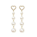 Yiwu DAICY Beautiful Classic Pearl Dangle Earrings Stainless Steel Drop Beaded Earrings for Women Jewelry
