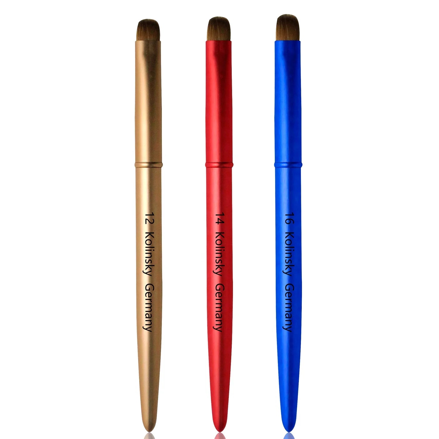 Hot Sale Pure Color Metal Handle Best Kolinsky/Nylon Hair French Nail Art Brush #12 #14 #16 for Manicure