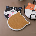 Custom Coasters Set for Dogs and Cats New Design Animal Ceramic Coaster Holder UV Print Blank Coaster DIY Mats & Pads