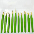 Eastmermaid Golden Grid Professional Volume Eyelashes Tweezer  Grafting Eyelash Tweezers for Lash Extension