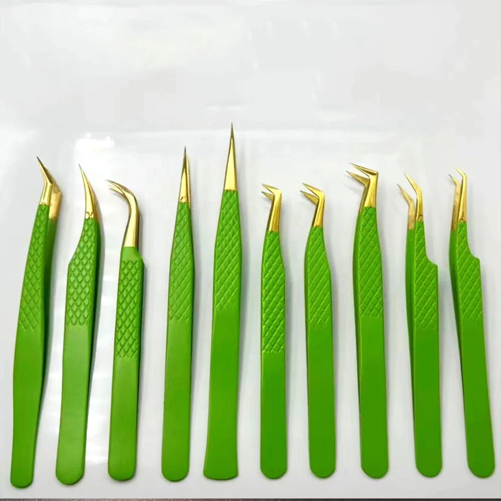 Eastmermaid Golden Grid Professional Volume Eyelashes Tweezer  Grafting Eyelash Tweezers for Lash Extension