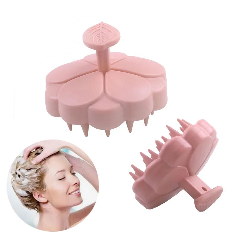 2026 IN STOCK Wholesale Flower Soft Silicone Scalp Shampoo Scalp Massager Brush for Women