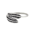 Best Mother's Day Gift Oxidized Silver Plated Double Plume Shaped Feather Ring