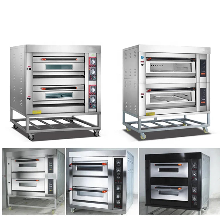 New Arrival Industrial Electric Stainless Steel 3 Deck 6 Tray Multi-function Bread Baking Oven Corn Fruit Nuts Commercial Bakery
