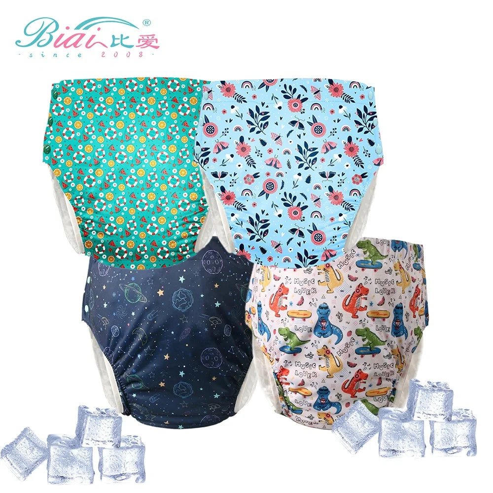 PUL Printed Color With Absorbebt Insert Side Snap Adjust Cold Cloth Adult Washable Cloth Diaper Reusable Leg Leakproof Diaper