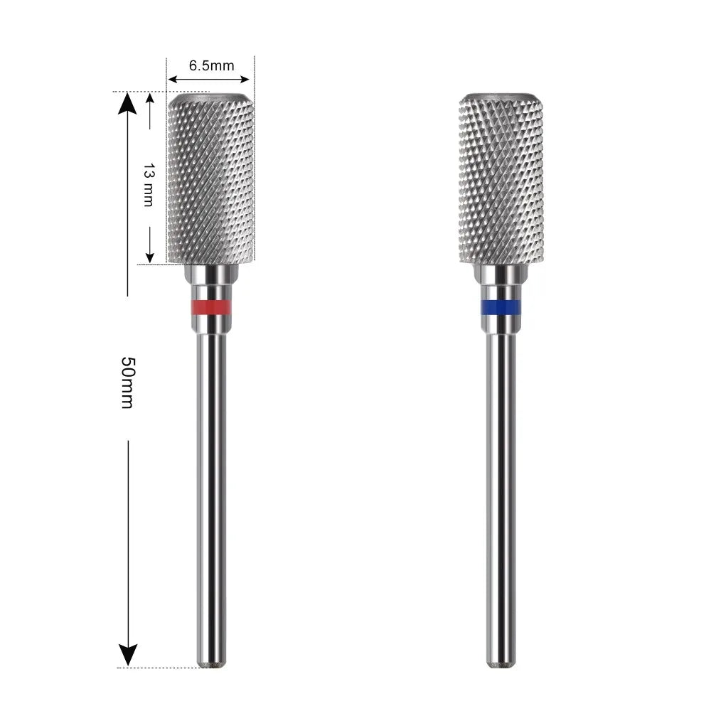 Large Barrel Chamfer Flat Top Carbide Safety Use Acrylic Gel Strong Smooth Polish Off Burr Manicure E-file Bits Nail Drill Bit