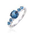 Abiding Jewelry Customize New Designs London Blue Topaz Gemstone Rings Jewelry Women 925 Sterling Silver Wedding Ring