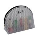 Manufacturer Custom Logo Half Moon Mesh EVA Toiletry Makeup Wash Bag Waterproof Travel Cosmetic Skincare Zipper Organizer Bag