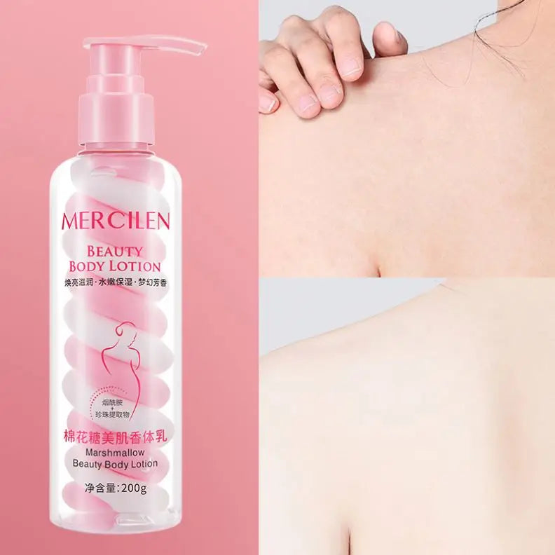 Non-Greasy Marshmallow Herbal Body Lotion for Women Vegan Firming Moisturizing Whitening Effect Nicotinamide Body Nourish Cream MegaBDM