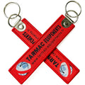 Custom Team Logo Embroidery Keychains Woven Key Tag Key Ring Promotional Gifts with Custom Logo Carabiners Included