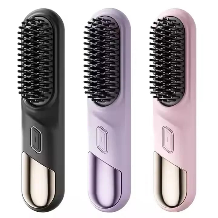 Portable Negative Ion Hair Straightener Usb Rechargeable Cordless Brush Hair Straightener Comb Hair Straight Brush