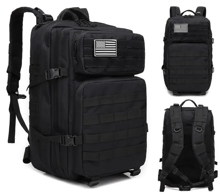 Oxford Black Mochila Camouflage Hunting Camping Rucksack Utility Grade Mountain Molle 45L Custom Tactical Backpack