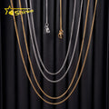 18K Gold Plated Necklace Waterproof Miami Cuban Link Chain 316L Stainless Steel Jewelry Hip Hop 4mm 5mm  Cuban Necklace Bracelet