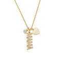 925 Sterling Silver MAMA Letter Heart Necklace Birthday Gift Gold Plated Pendant Necklaces for Women