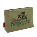 Eco Cotton Canvas Zipper Pouch with Printing Design Army Green Canvas Make up Cosmetic Promotional Gift Bags for Men