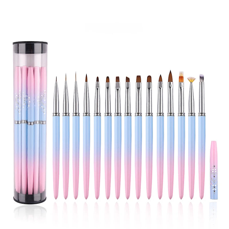Nail Art Brushes Set Nail Design Brushes for Nail Art Extension Gel Polish Carved Brush